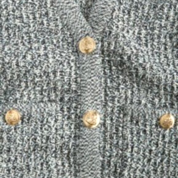 Macy*s "On 34th" V-Neck Patch-Pocket Blue Cardigan-MED-NWT - Picture 9 of 10